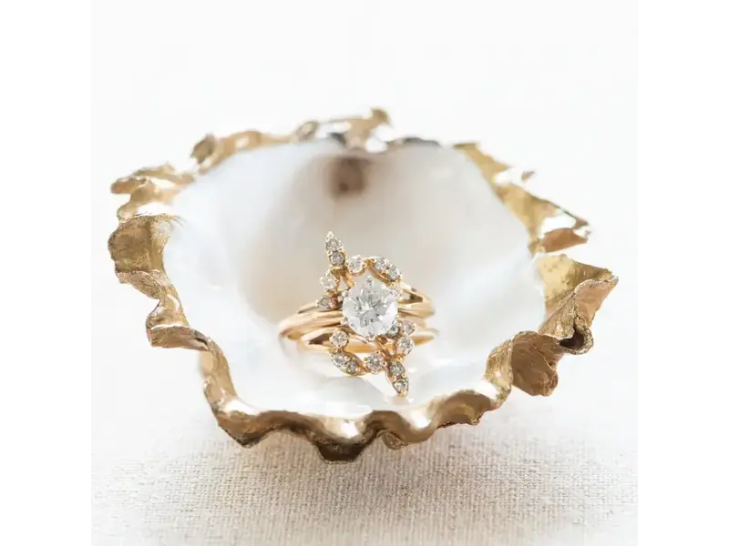Grit and Grace Studio Oyster Jewelry Dish  - Gold