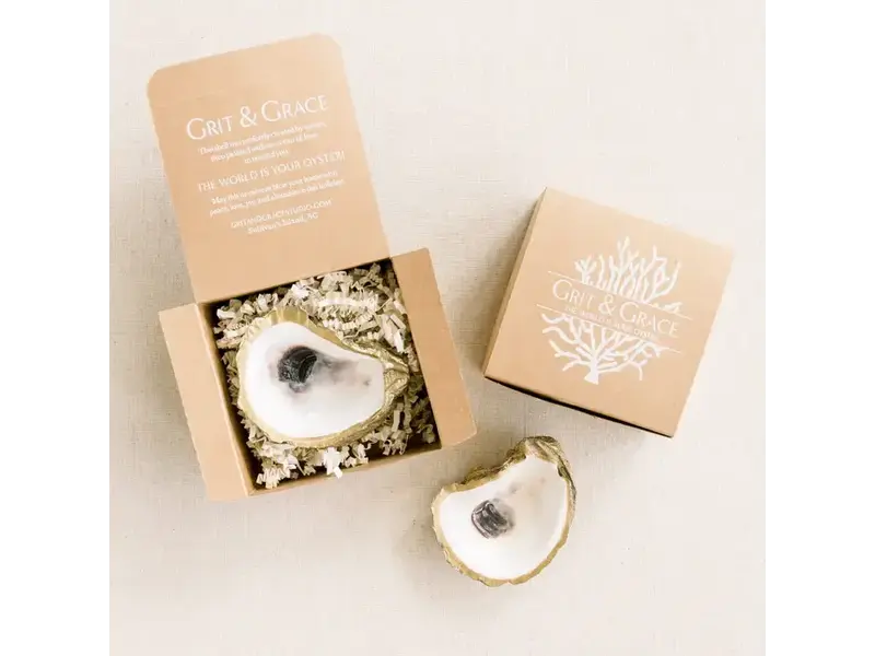 Grit and Grace Studio Oyster Jewelry Dish  - Gold