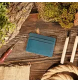 American Leather Goods Genuine Leather Card Holder Wallet - Blue