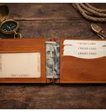 American Leather Goods Genuine Leather Money Clip Wallet - Light Brown