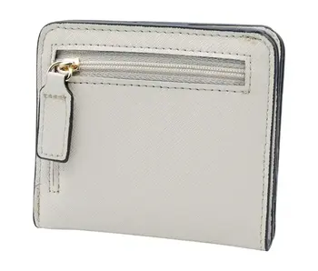 Genuine Leather Small Compact Bifold Wallet - Champagne