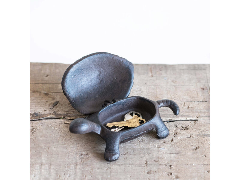 Creative Co-OP Decorative Cast Iron Turtle Key Box