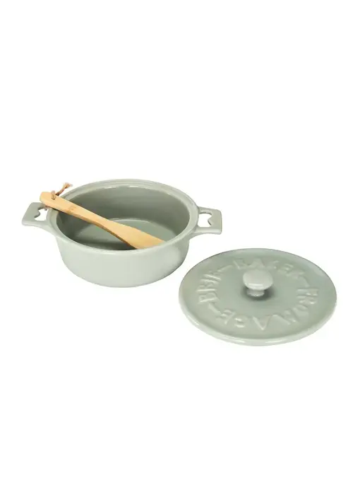 Brie Baker with Lid and Spreader, Grey or White