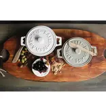 Creative Co-OP Brie Baker with Lid and Spreader, Grey or White