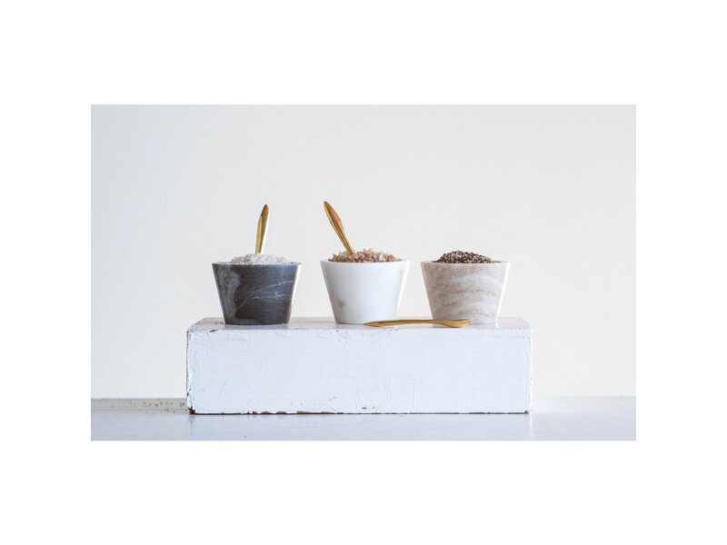 Creative Co-OP Marble Bowl with Spoon
