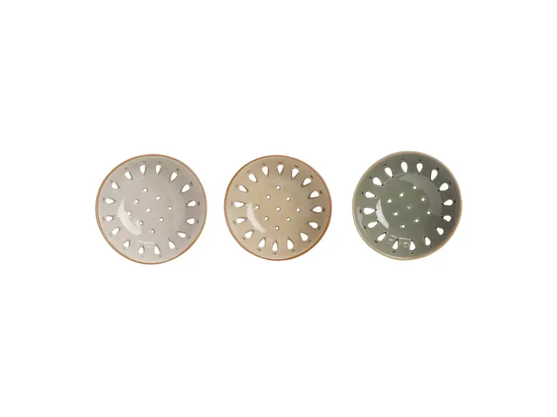 Creative Co-OP Stoneware Berry Bowl, 3 Colors