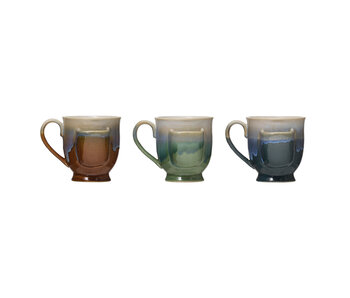 Stoneware Mug with Tea Bag Holder, 3 Colors