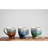 Creative Co-OP Stoneware Mug with Tea Bag Holder, 3 Colors