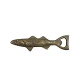 Creative Co-OP Cast Aluminum Fish Shaped Bottle Opener, Antique Gold Finish
