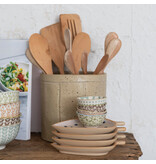 Creative Co-OP Stoneware Pinch Pot w/ Pattern, Multi Color, 4 Styles