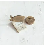 Creative Co-OP Hand-Forged Metal Mouse Shaped Cheese Knife w/ Mango Wood Stand