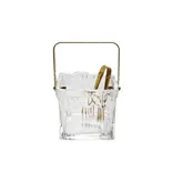 Creative Co-OP 24 oz. Textured Glass Ice Bucket with Tongs