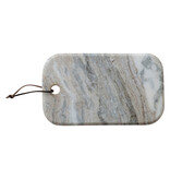 Creative Co-OP Marble Cheese/Serving Board with Leather Tie, Buff Color