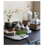 Creative Co-OP Marble Cheese/Serving Board with Leather Tie, Buff Color