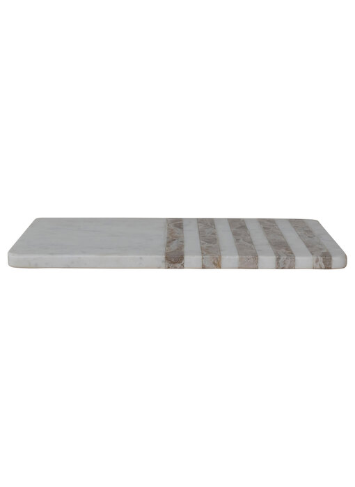 Marble Cheese/Serving Board with Stripes, White & Buff Color