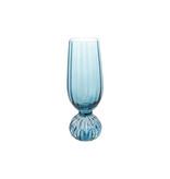 Creative Co-OP 8 oz. Pleated Footed Champagne Glass, Blue