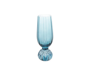8 oz. Pleated Footed Champagne Glass, Blue