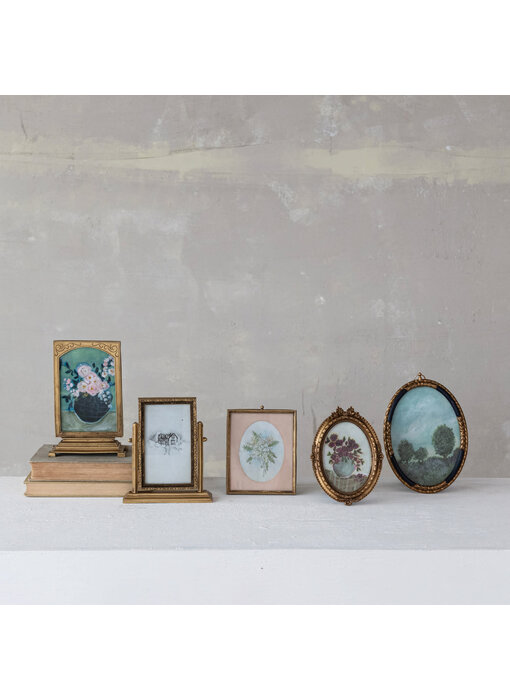 Pewter & Glass Photo Frames with Art - Small Rectangle