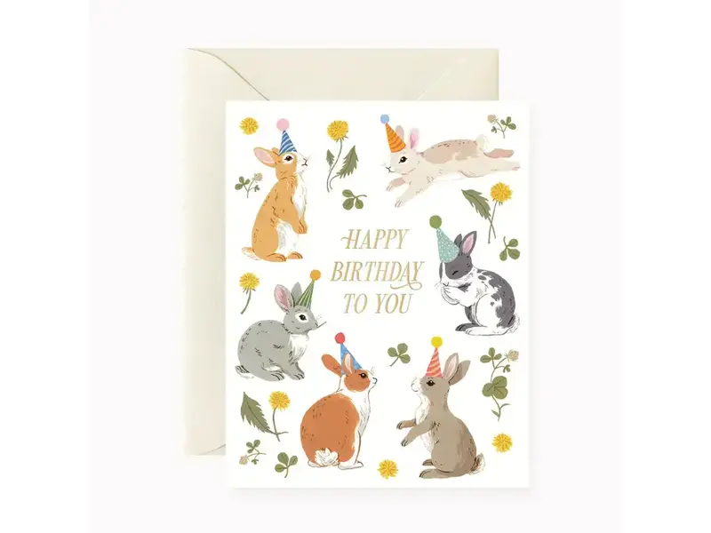Botanica Paper Co. Bunnies Birthday Party | Greeting Card