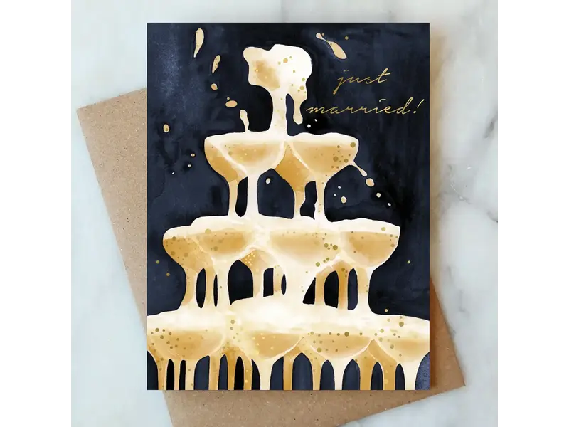 Abigail Jayne Design Wedding Bubbles Champagne Tower Card