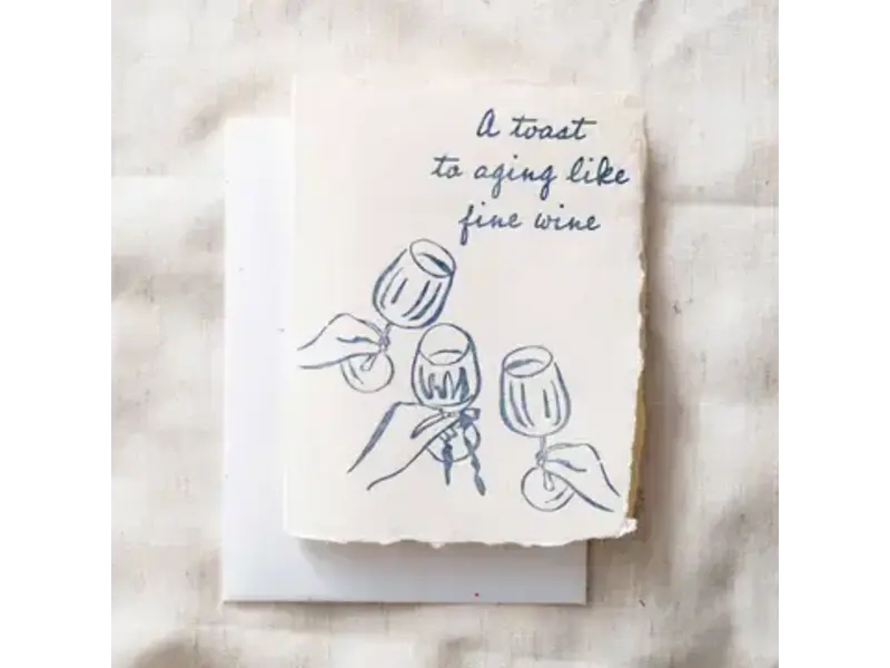 Paper Baristas Toasting To A Fine Wine Birthday