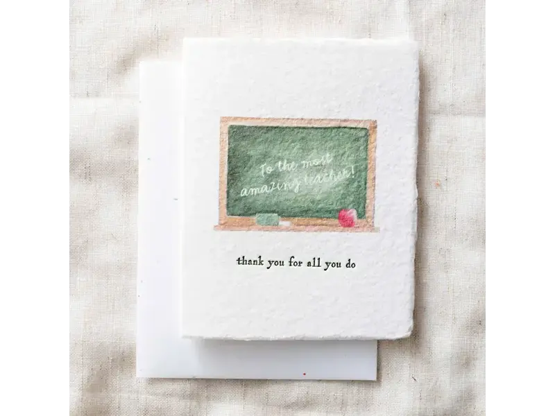 Paper Baristas Chalkboard Amazing Teacher Appreciation | Greeting Card