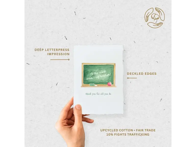 Paper Baristas Chalkboard Amazing Teacher Appreciation | Greeting Card