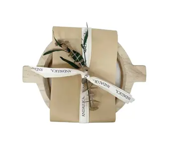 Paulownia Wood Round Candle with Wood Handles