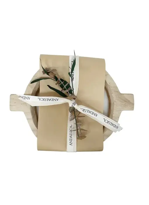 Paulownia Wood Round Candle with Wood Handles