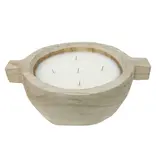 Andaluca Paulownia Wood Round Candle with Wood Handles