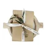 Andaluca Paulownia Wood Round Candle with Wood Handles