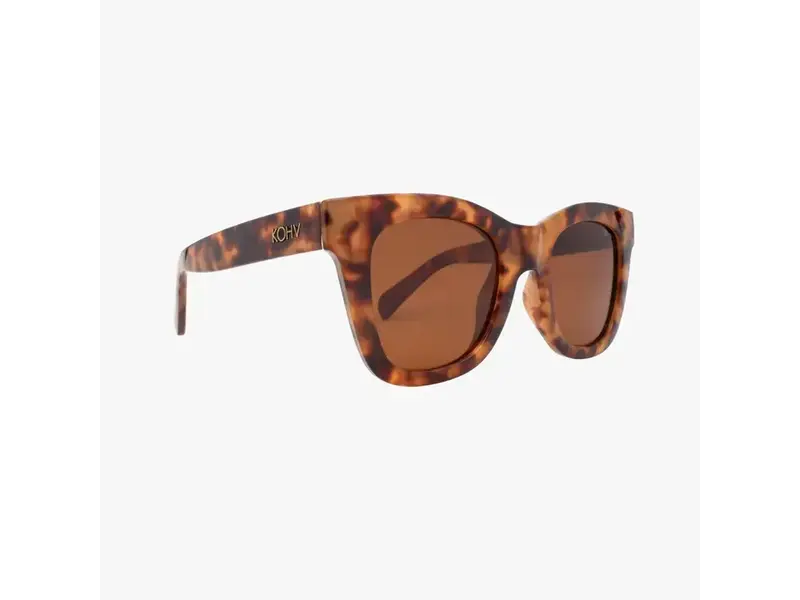 Kohv Eyewear Bailey Amber Tortoise Polarized Oversized Square Sunglasses