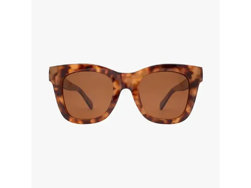 Kohv Eyewear Bailey Amber Tortoise Polarized Oversized Square Sunglasses