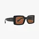 Breeze Midnight Amber Polarized Rectangle Fashion Sunglasses