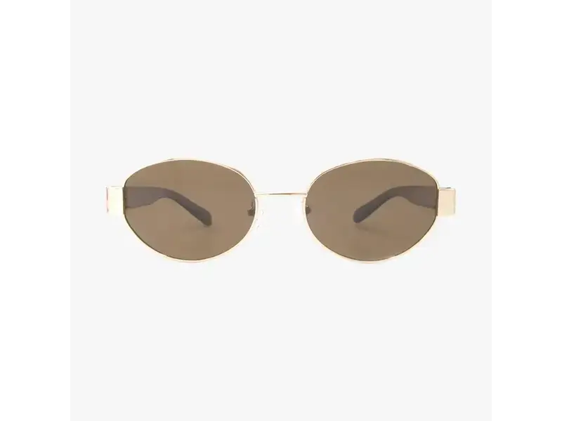 Kohv Eyewear Coco Amber Polarized Oval Metal Fashion Sunglasses