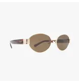 Kohv Eyewear Coco Amber Polarized Oval Metal Fashion Sunglasses