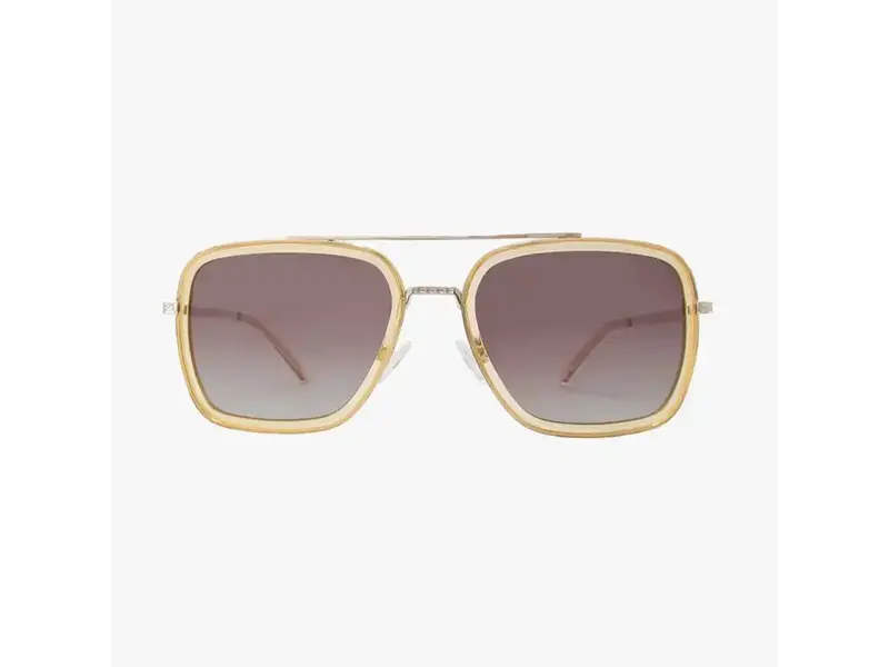 Kohv Eyewear Lex Champagne Polarized Navigator Metal Sunglasses