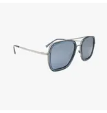 Kohv Eyewear Lex Denim Polarized Navigator Metal Sunglasses