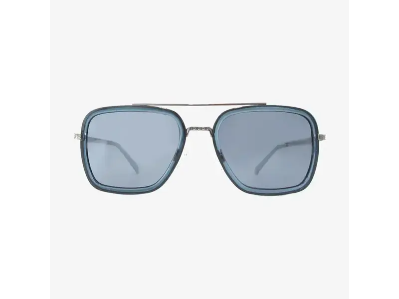 Kohv Eyewear Lex Denim Polarized Navigator Metal Sunglasses