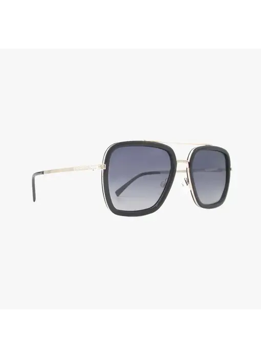 Lex Midnight Polarized Navigator Metal Sunglasses