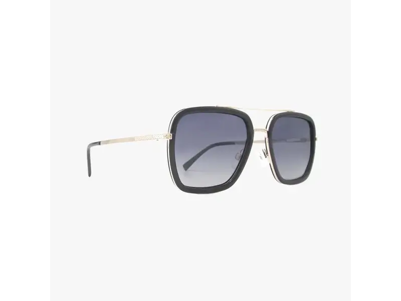 Kohv Eyewear Lex Midnight Polarized Navigator Metal Sunglasses