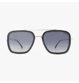 Kohv Eyewear Lex Midnight Polarized Navigator Metal Sunglasses