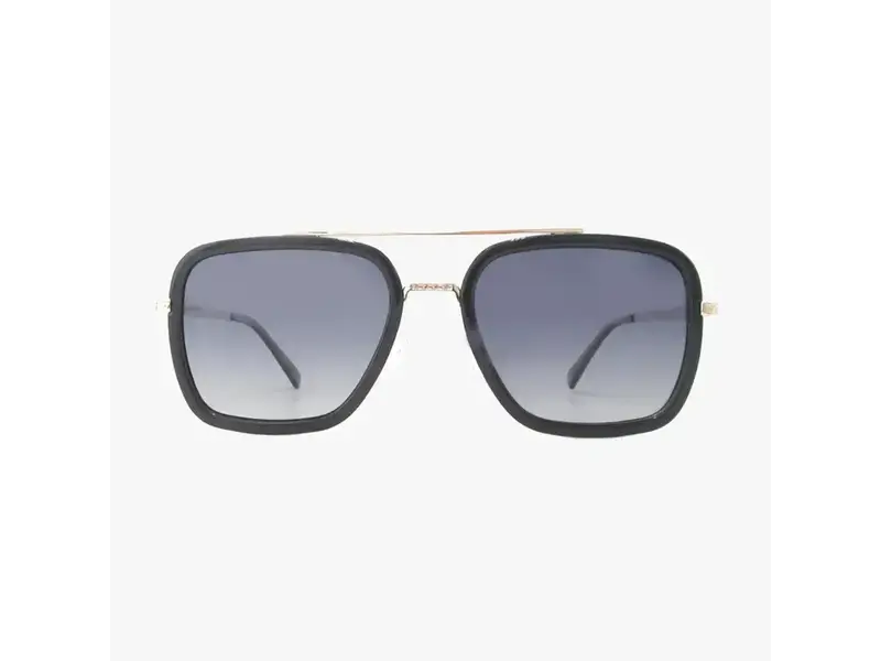 Kohv Eyewear Lex Midnight Polarized Navigator Metal Sunglasses