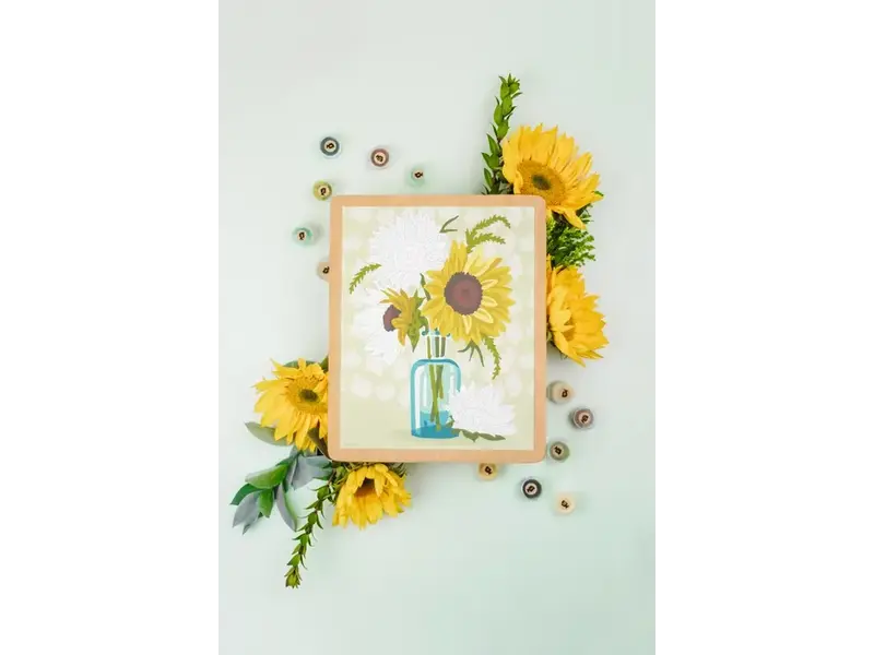 Elle Cree Sunflowers in Vase (Yellow) Paint-By-Number Kit