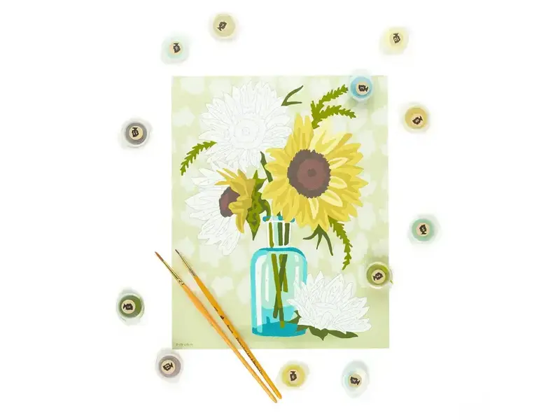 Elle Cree Sunflowers in Vase (Yellow) Paint-By-Number Kit