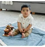 Saranoni Satin Border Receiving Blankets  Sea Glass