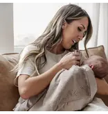 Saranoni Satin Border Receiving Blankets  Tan