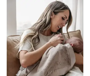 Satin Border Receiving Blankets  Tan