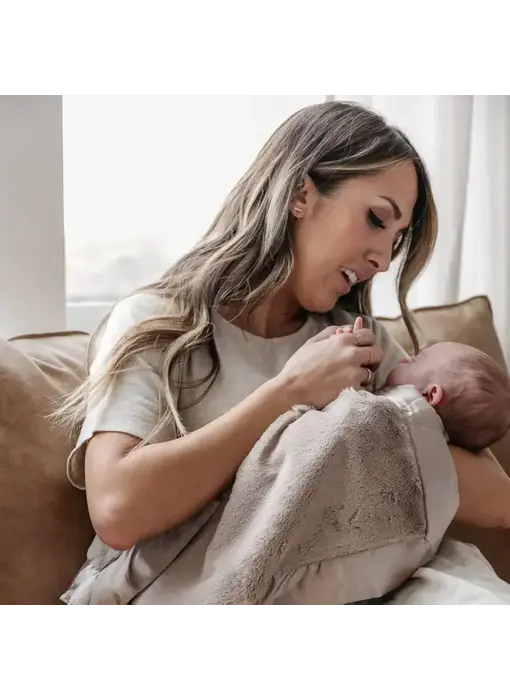 Satin Border Receiving Blankets  Tan