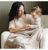 Saranoni Satin Border Receiving Blankets  Tan